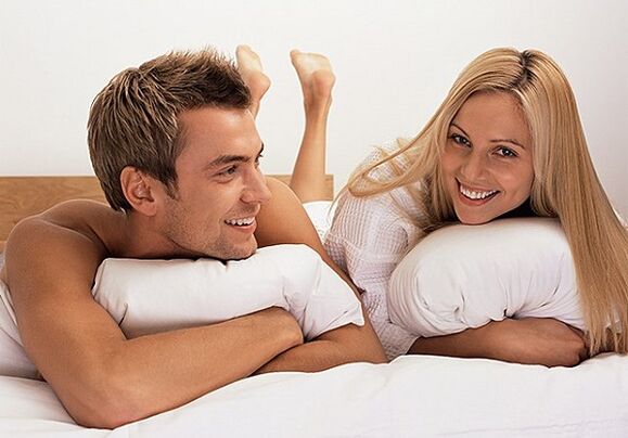 a woman with a man who has increased potency