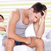 a man is troubled by pathological discharge when excited